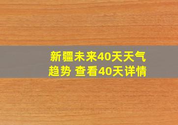 新疆未来40天天气趋势 查看40天详情